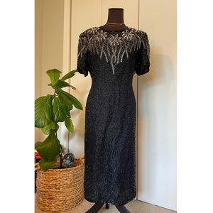 Vintage Beaded Silk Gown | Vintage Beaded Dress